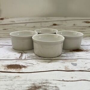 Le Tauci Ramekins White Ceramic Oven Safe Souffle Dishes Set of 4 6oz